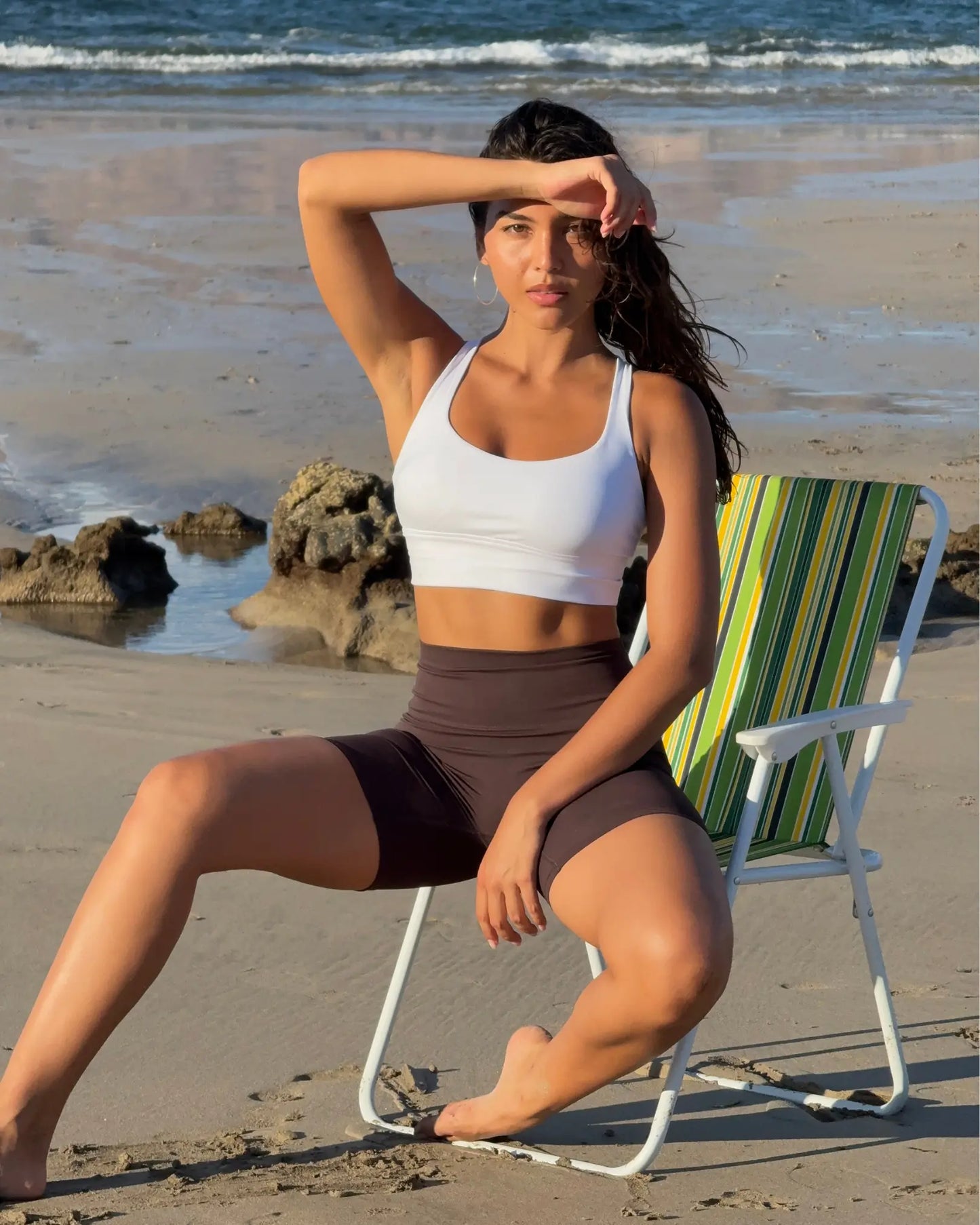 Cross Back Bra - White