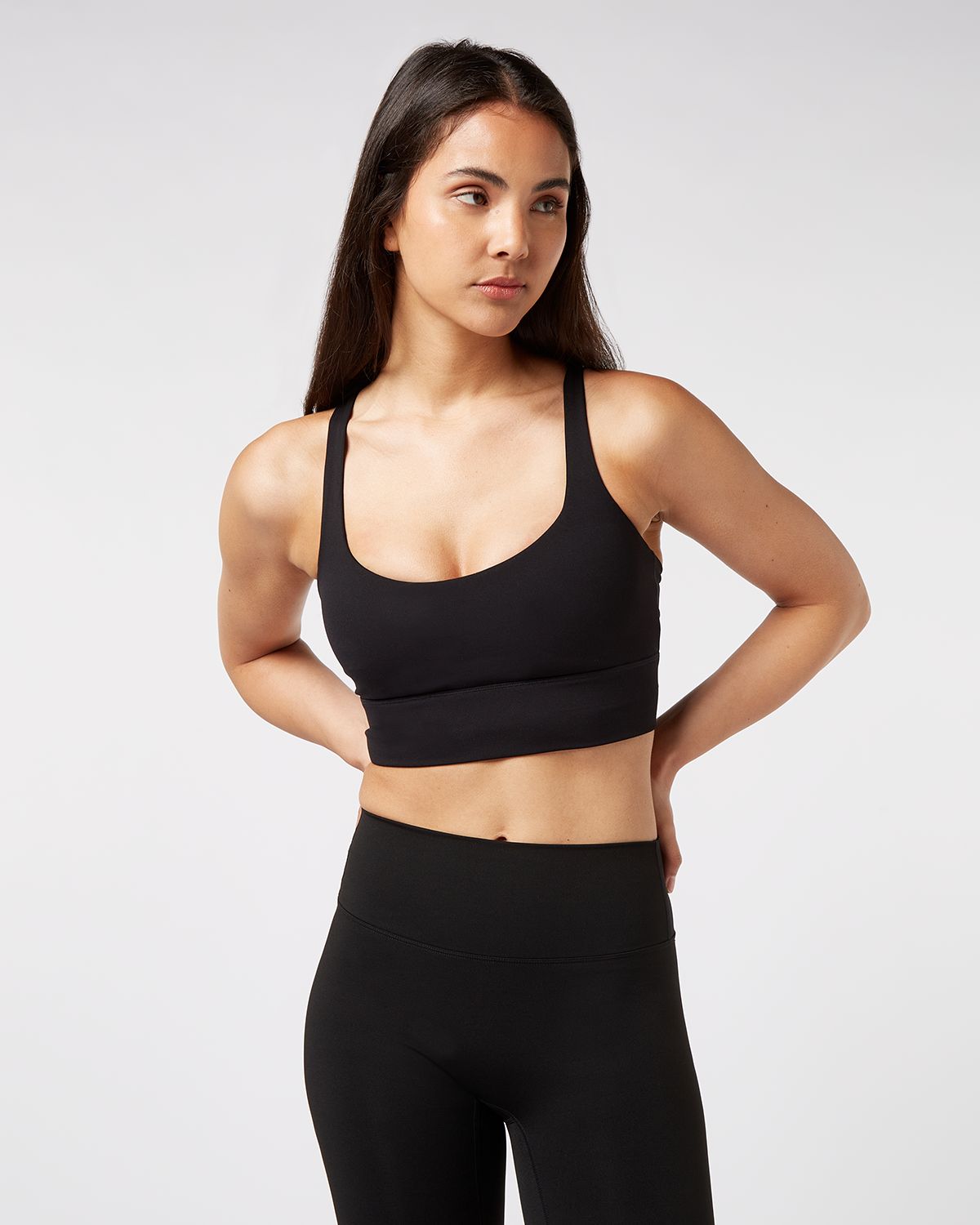 Cross Back Bra - Black