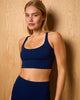 Cross Back Bra - Navy Blue